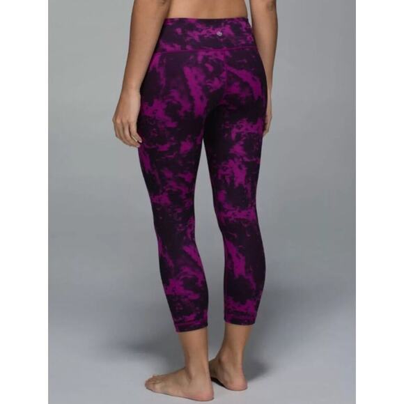 Lululemon Wunder Under Crop II Full-On Luon Breezie Regal Plum Black 4 - Picture 6 of 10